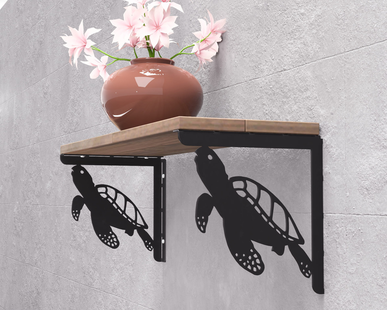 Équerre pour étagère Tortue de mer. Fichiers DXF, SVG pour découpe plasma et laser. Support d'étagère. Фото 10