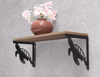 Sea Turtle Shelf Bracket. DXF, SVG files for plasma, laser cutting. Shelving Bracket