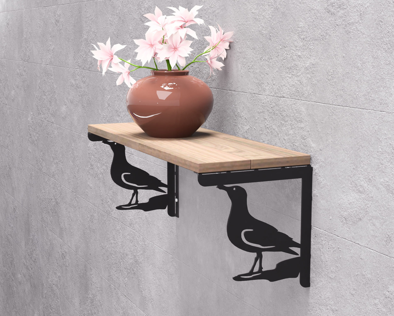 Équerre pour étagère Mouette. Fichiers DXF, SVG pour découpe plasma et laser. Support d'étagère. Фото 3