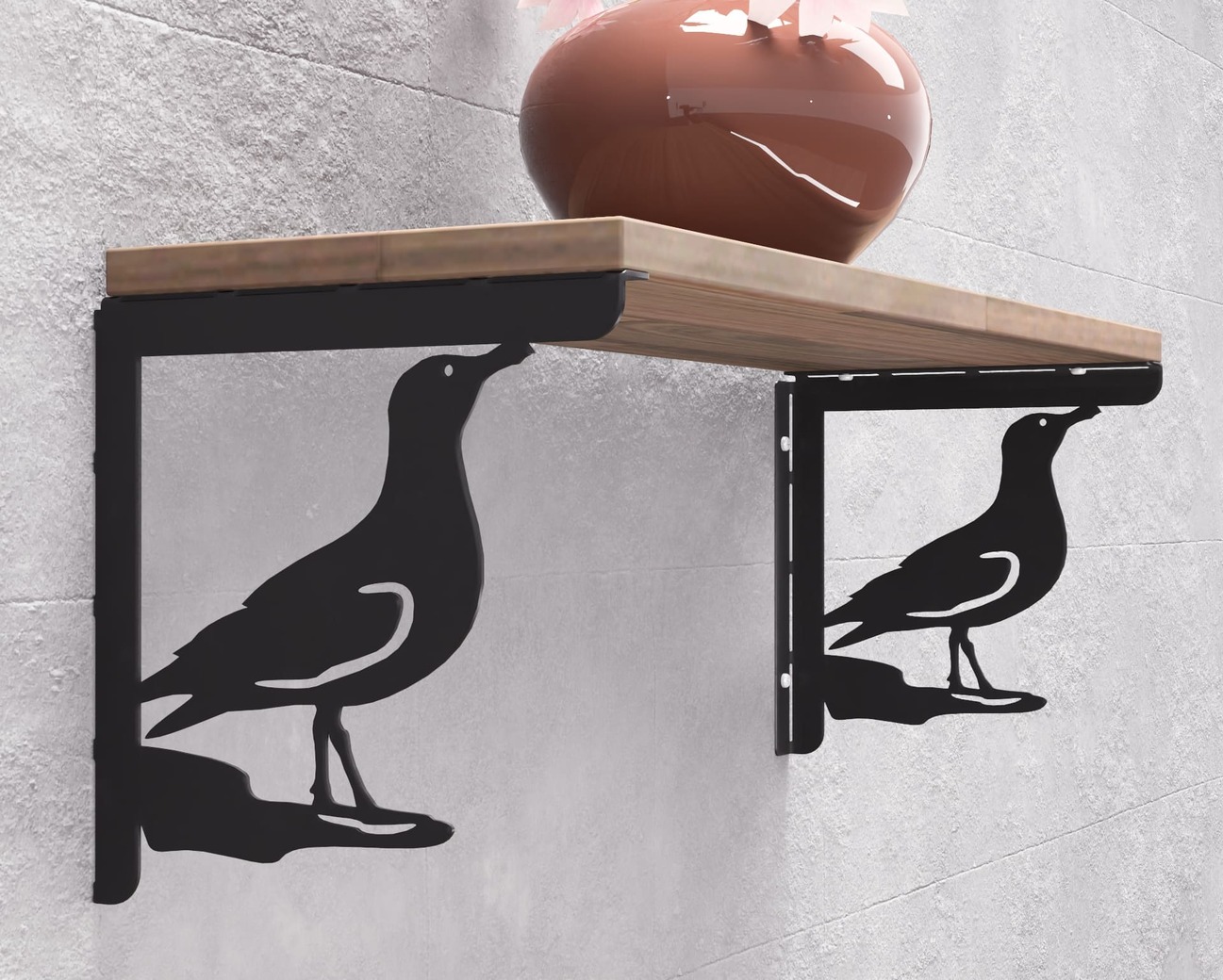 Équerre pour étagère Mouette. Fichiers DXF, SVG pour découpe plasma et laser. Support d'étagère. Фото 7