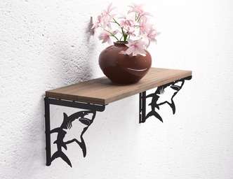 Shark Shelf Bracket. DXF, SVG files for plasma, laser cutting. Shelving Bracket