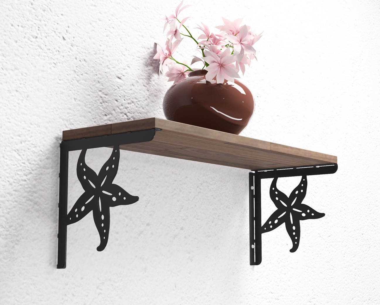 Suporte para prateleira Estrela-do-mar. Arquivos DXF e SVG para corte e plasma a laser. Apoio para prateleira