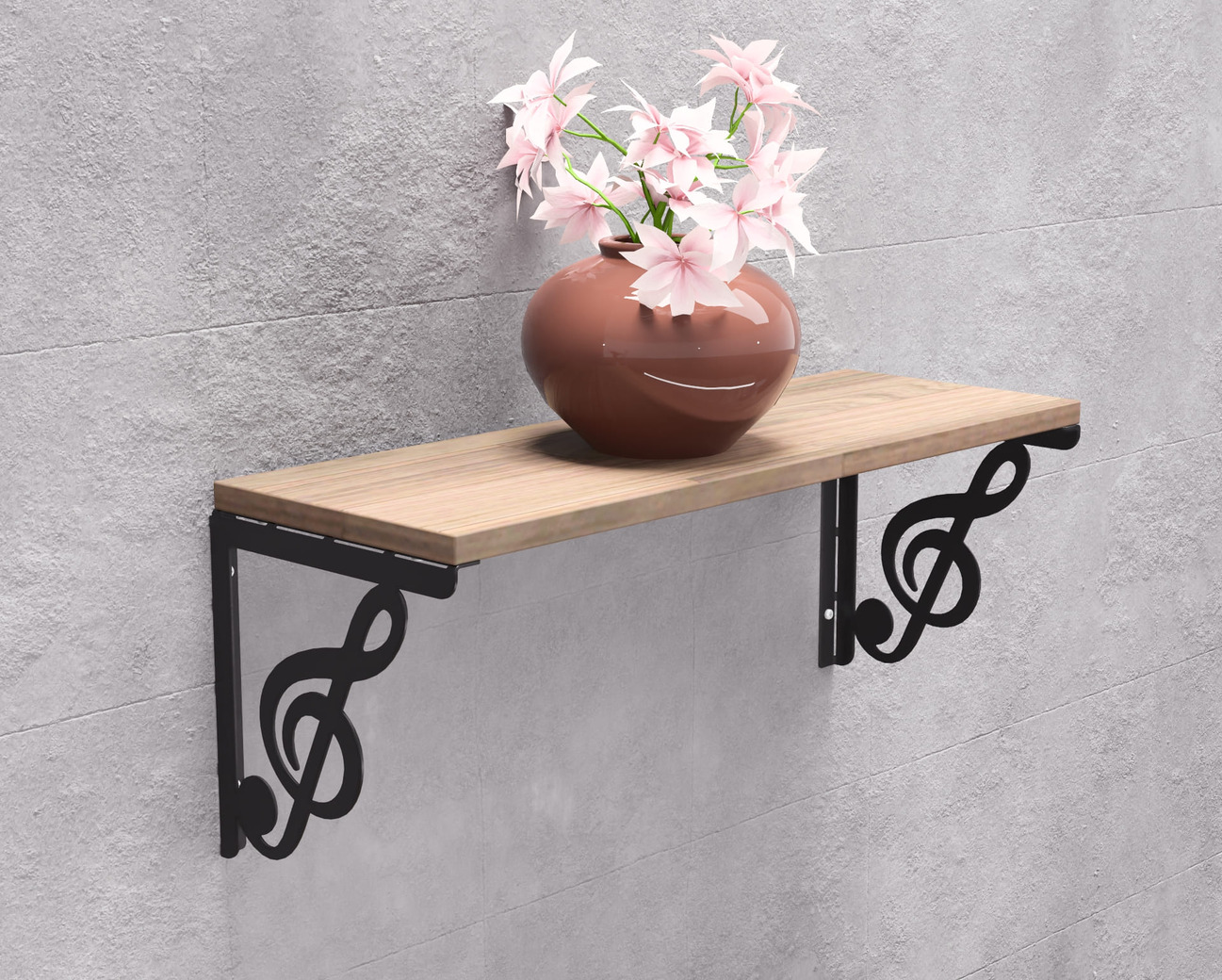 Treble Clef Shelf Bracket. DXF, SVG files for plasma, laser cutting. Shelving Bracket. Фото 3