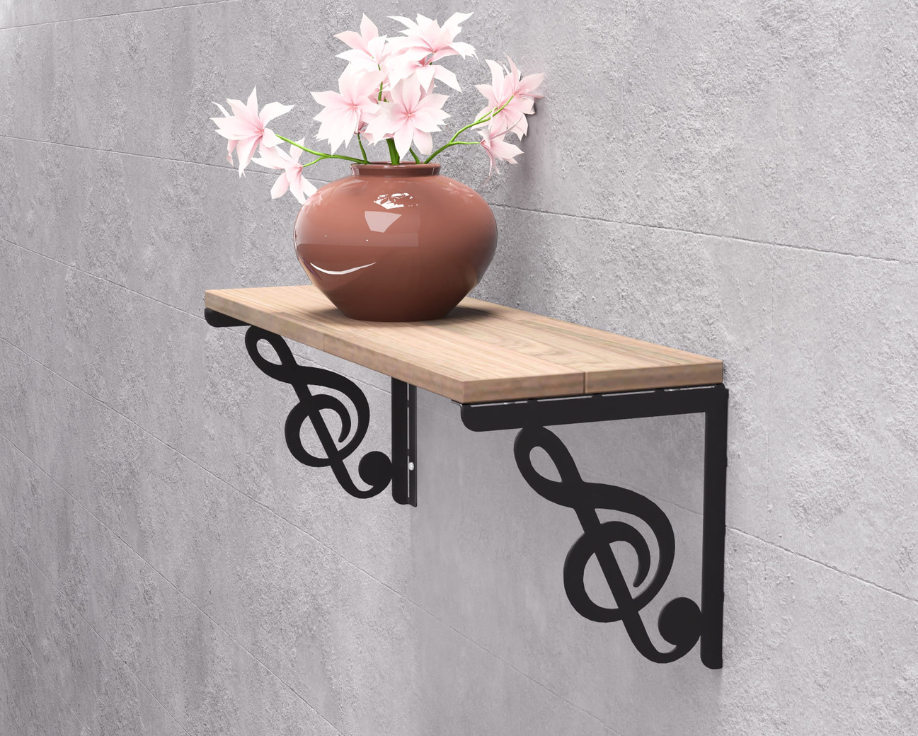 Treble Clef Shelf Bracket. DXF, SVG files for plasma, laser cutting. Shelving Bracket. Фото 2