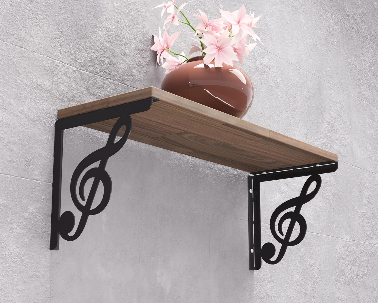 Treble Clef Shelf Bracket. DXF, SVG files for plasma, laser cutting. Shelving Bracket. Фото 5