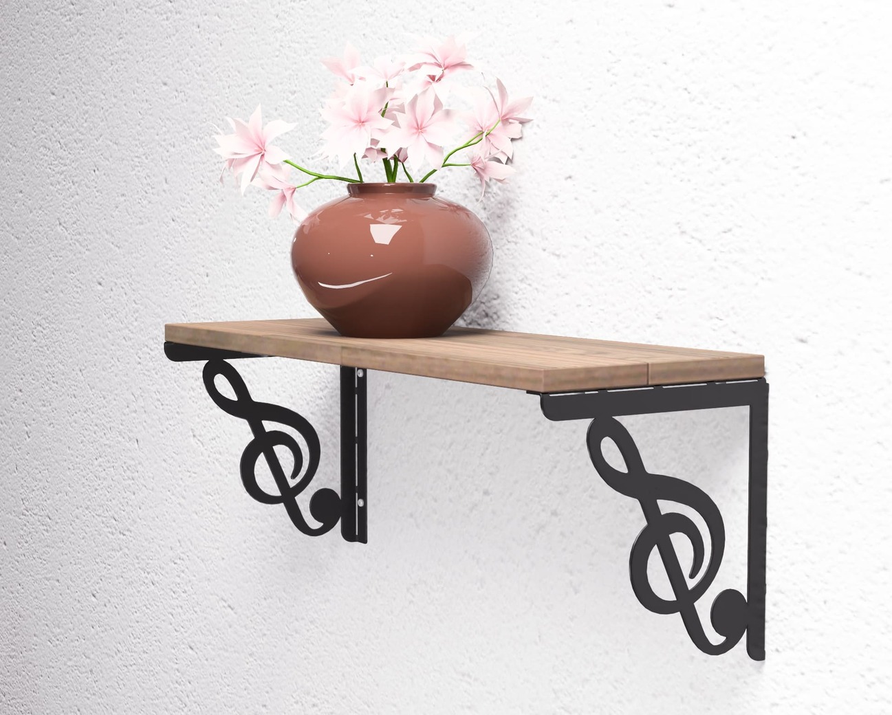 Treble Clef Shelf Bracket. DXF, SVG files for plasma, laser cutting. Shelving Bracket. Фото 4