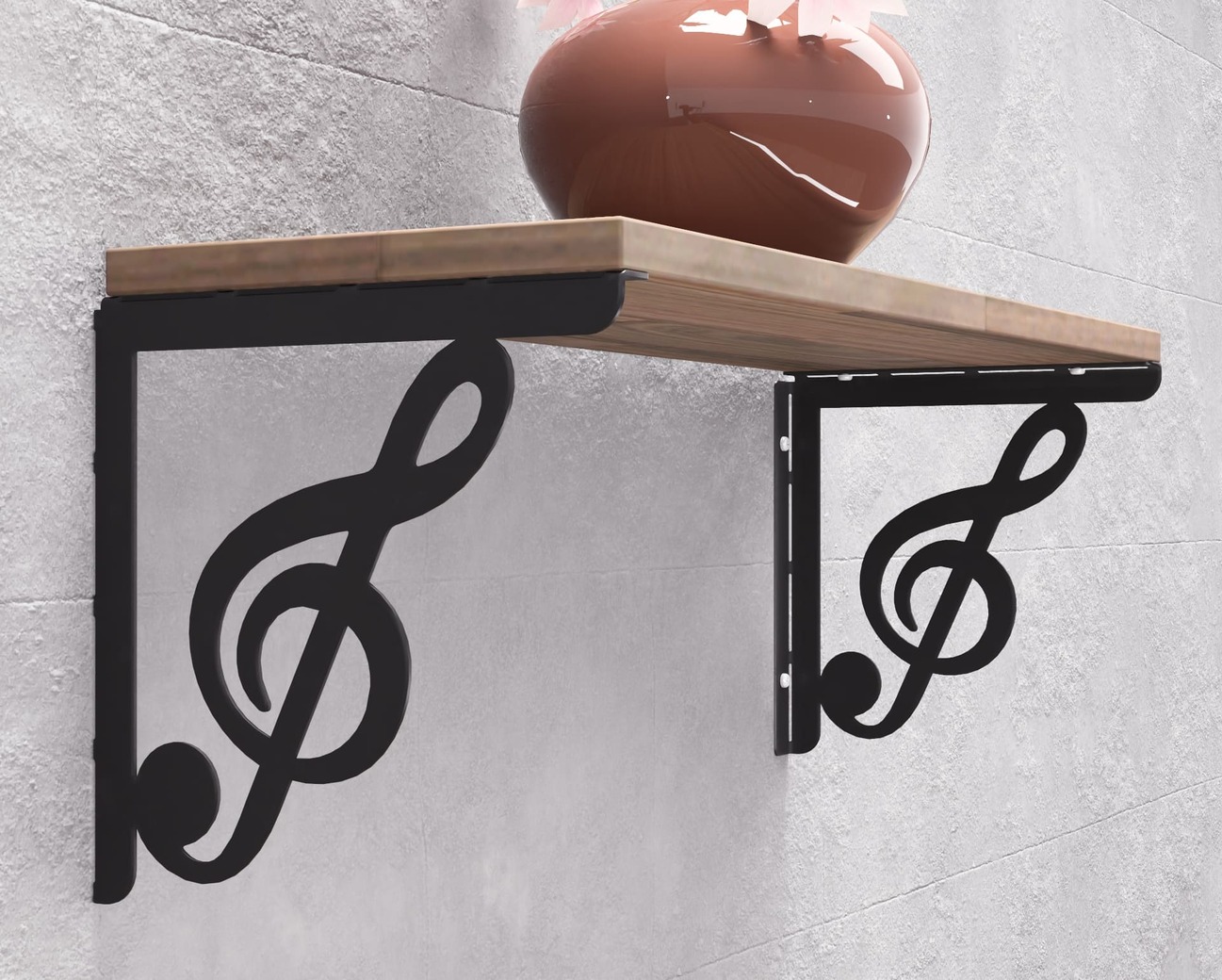 Treble Clef Shelf Bracket. DXF, SVG files for plasma, laser cutting. Shelving Bracket. Фото 7