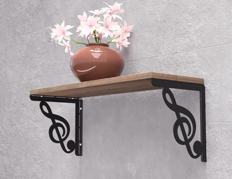 Treble Clef Shelf Bracket. DXF, SVG files for plasma, laser cutting. Shelving Bracket