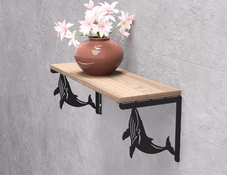 Whale Shelf Bracket. DXF, SVG files for plasma, laser cutting. Shelving Bracket