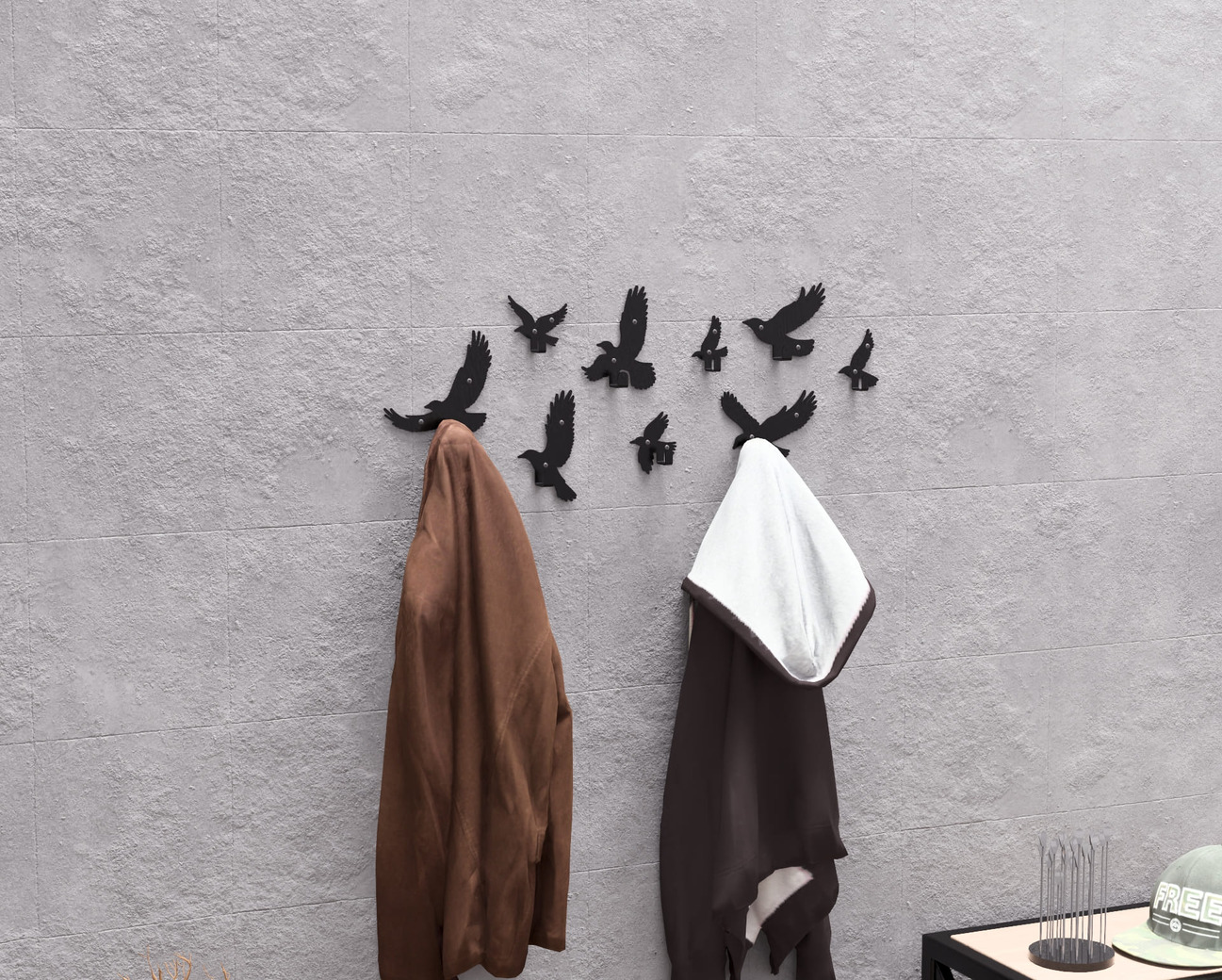 Birds Coat Hooks. DXF, SVG files for plasma, laser cutting. Wall hooks for coats. Фото 4