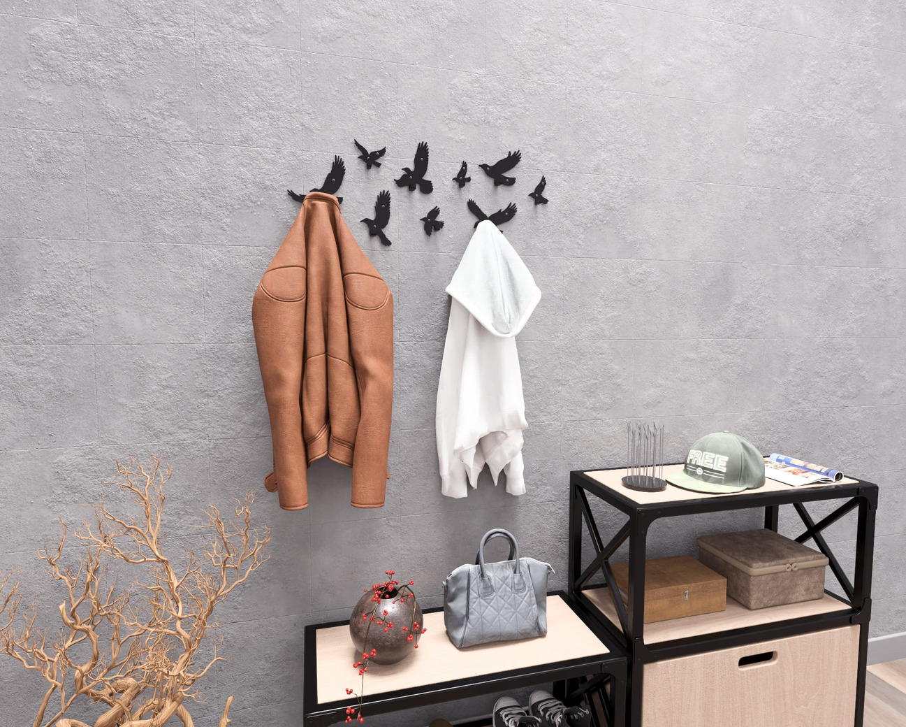 Birds Coat Hooks. DXF, SVG files for plasma, laser cutting. Wall hooks for coats. Фото 6
