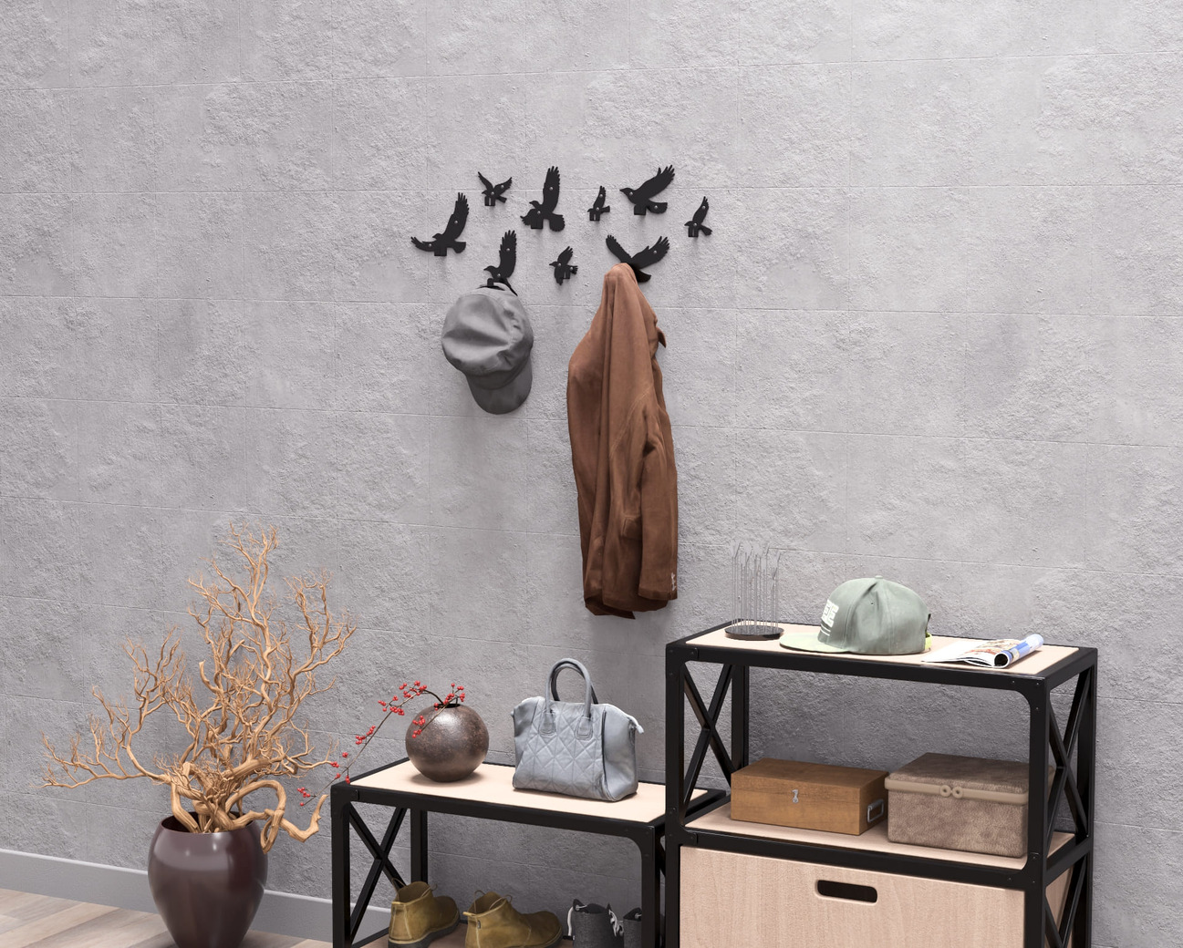 Birds Coat Hooks. DXF, SVG files for plasma, laser cutting. Wall hooks for coats. Фото 5