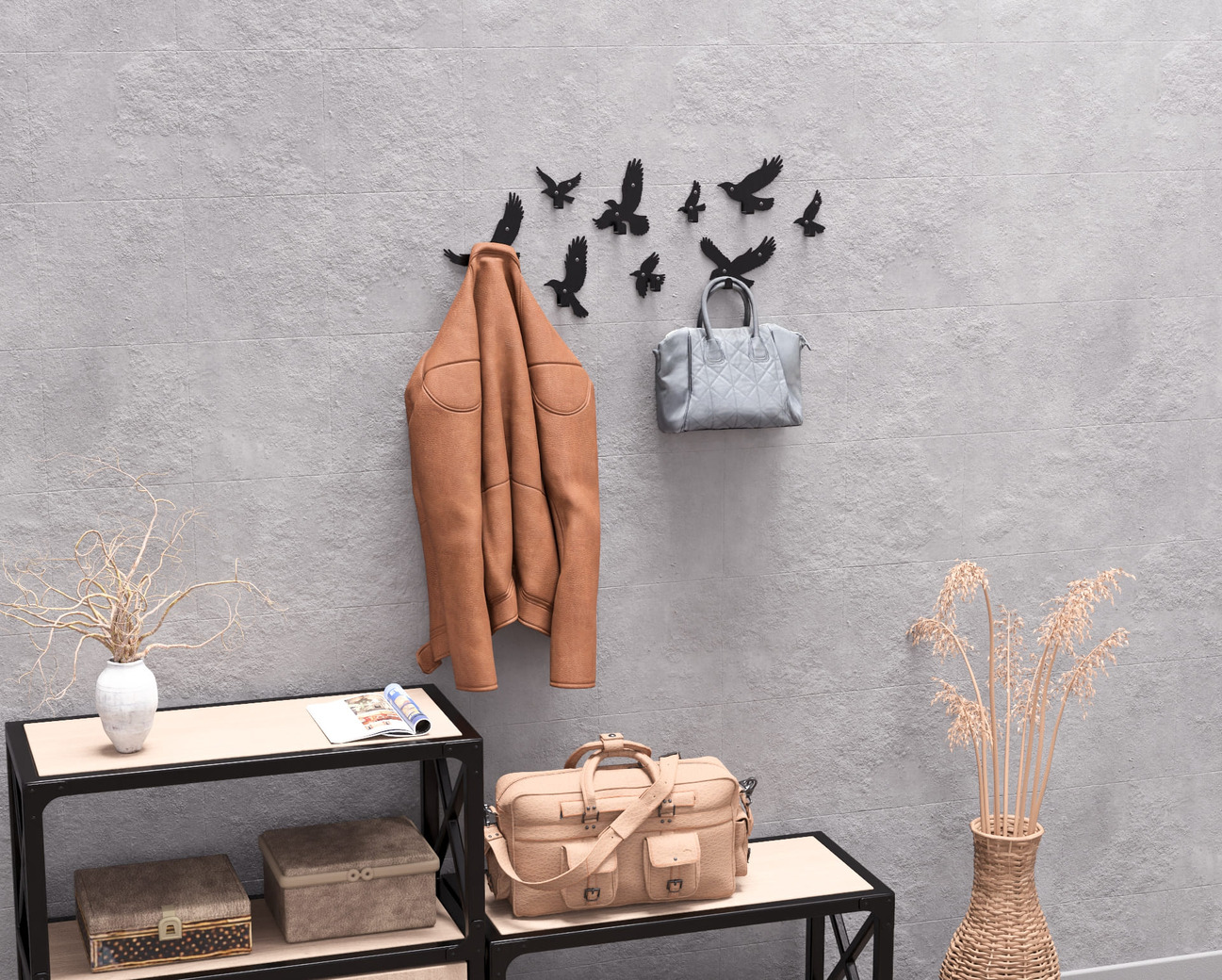 Birds Coat Hooks. DXF, SVG files for plasma, laser cutting. Wall hooks for coats. Фото 9