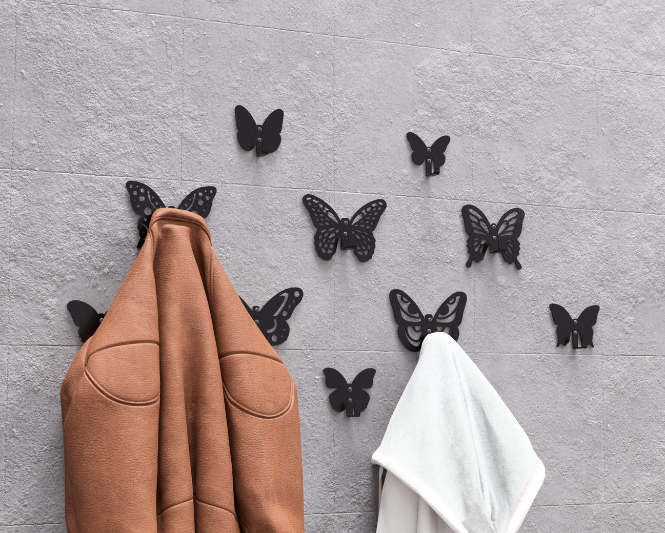 Butterflies Coat Hooks. DXF, SVG files for plasma, laser cutting. Wall hooks for coats. Фото 3