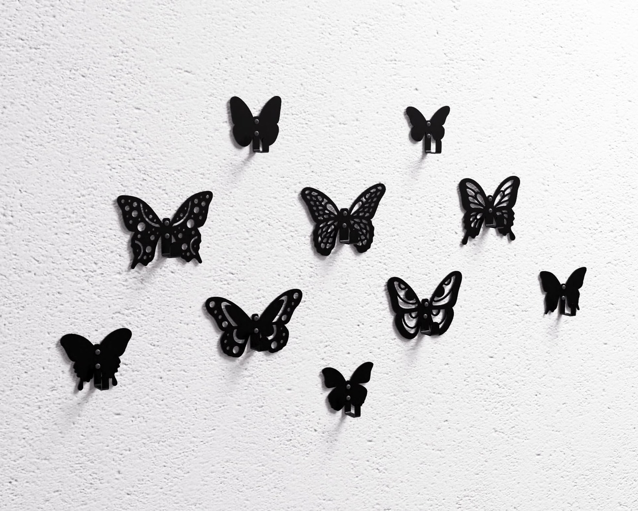 Butterflies Coat Hooks. DXF, SVG files for plasma, laser cutting. Wall hooks for coats. Фото 11