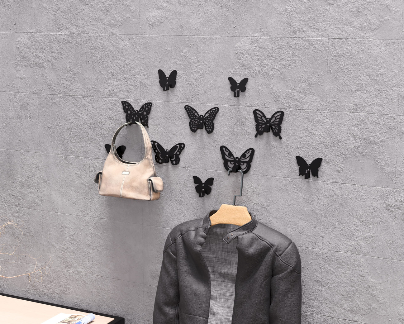 Butterflies Coat Hooks. DXF, SVG files for plasma, laser cutting. Wall hooks for coats. Фото 4