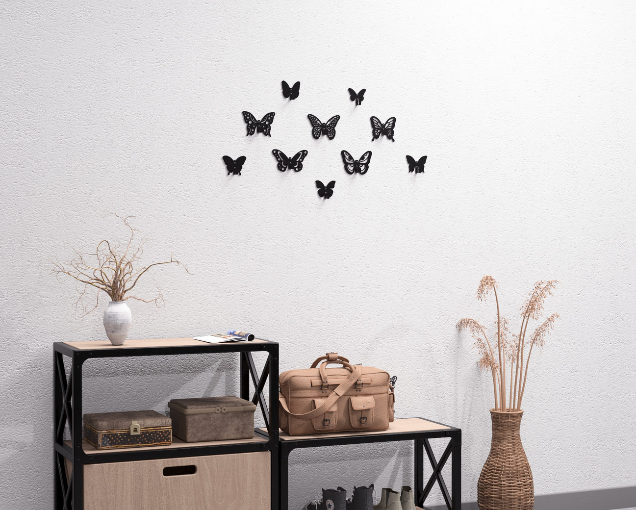 Butterflies Coat Hooks. DXF, SVG files for plasma, laser cutting. Wall hooks for coats. Фото 7