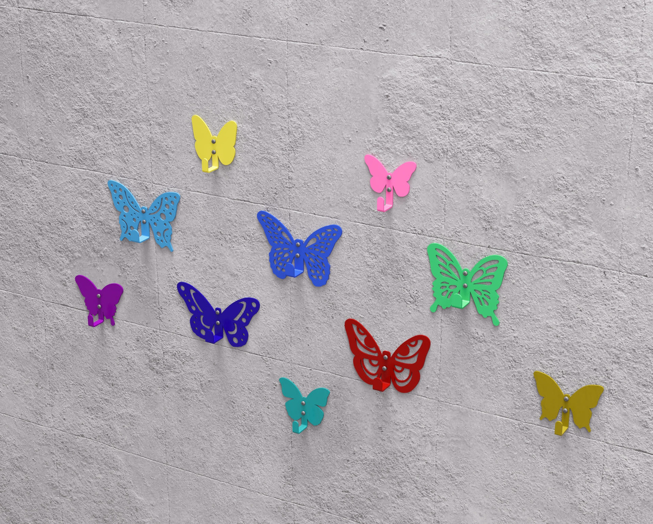 Butterflies Coat Hooks. DXF, SVG files for plasma, laser cutting. Wall hooks for coats. Фото 10