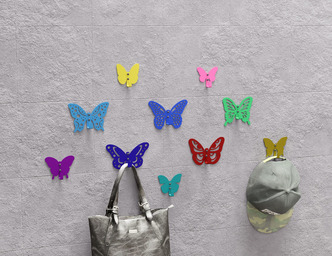 Butterflies Coat Hooks. DXF, SVG files for plasma, laser cutting. Wall hooks for coats