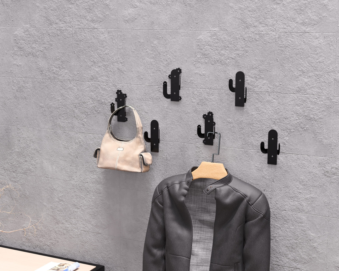 Cactus Coat Hooks. DXF, SVG files for plasma, laser cutting. Wall hooks for coats. Фото 4
