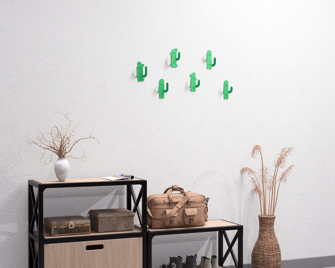 Cactus Coat Hooks. DXF, SVG files for plasma, laser cutting. Wall hooks for coats. Фото 7
