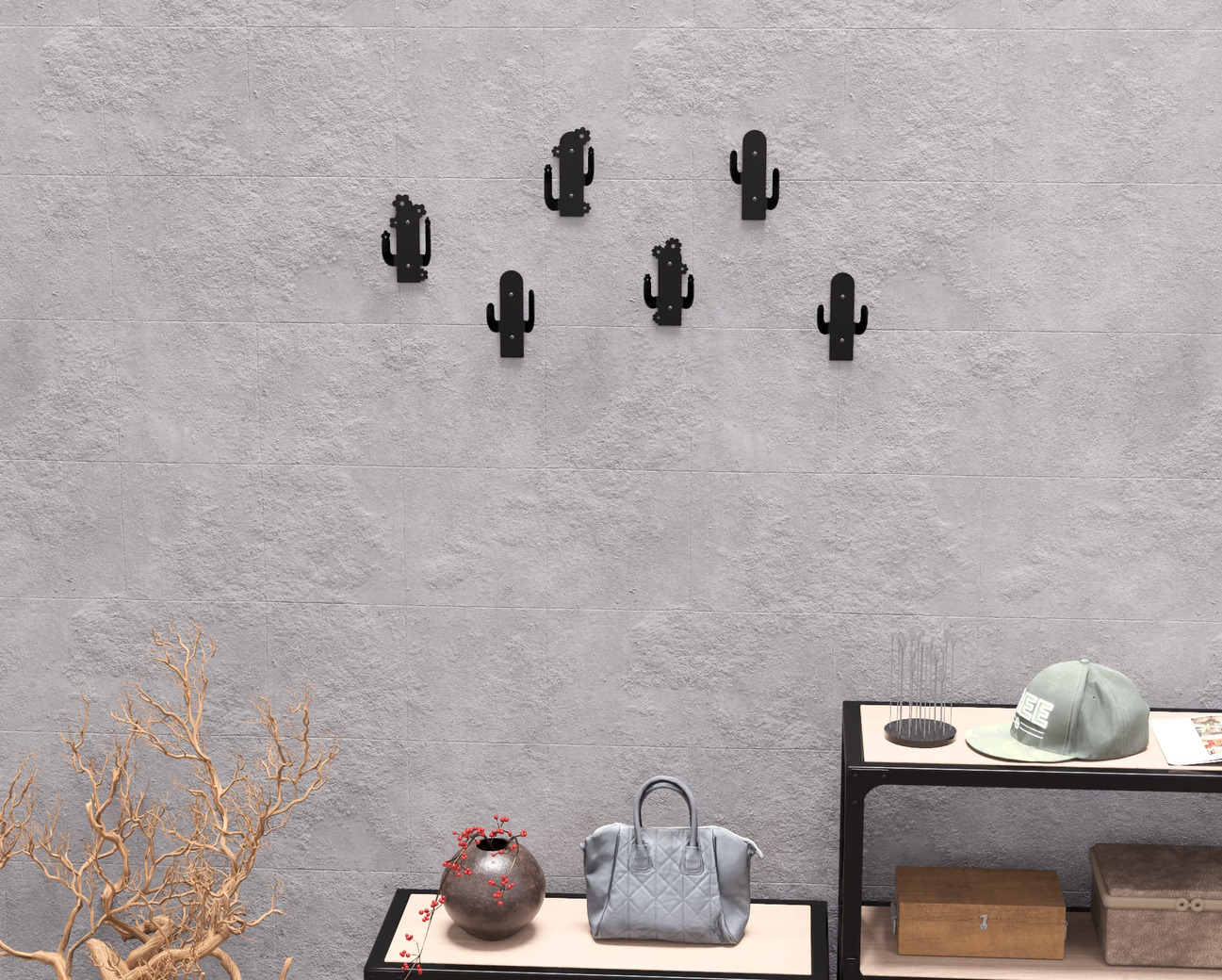 Cactus Coat Hooks. DXF, SVG files for plasma, laser cutting. Wall hooks for coats. Фото 8