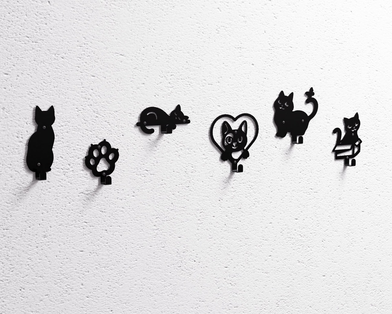 Cats Coat Hooks. DXF, SVG files for plasma, laser cutting. Wall hooks for coats. Фото 10