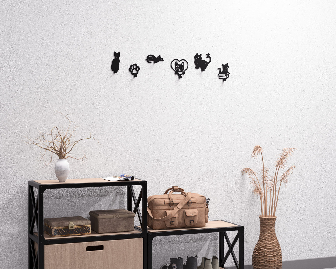 Cats Coat Hooks. DXF, SVG files for plasma, laser cutting. Wall hooks for coats. Фото 9