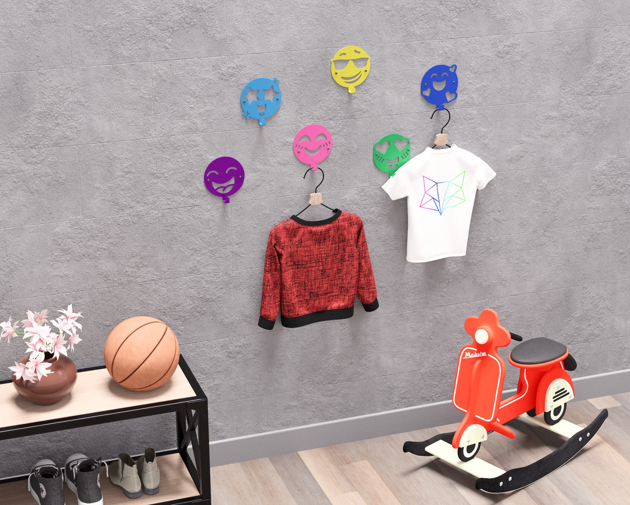 Emojis Coat Hooks. DXF, SVG files for plasma, laser cutting. Wall-mounted coat hooks. Фото 2