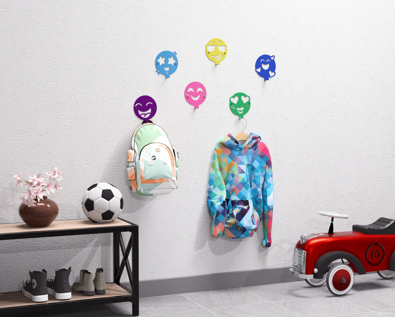 Emojis Coat Hooks. DXF, SVG files for plasma, laser cutting. Wall-mounted coat hooks. Фото 3