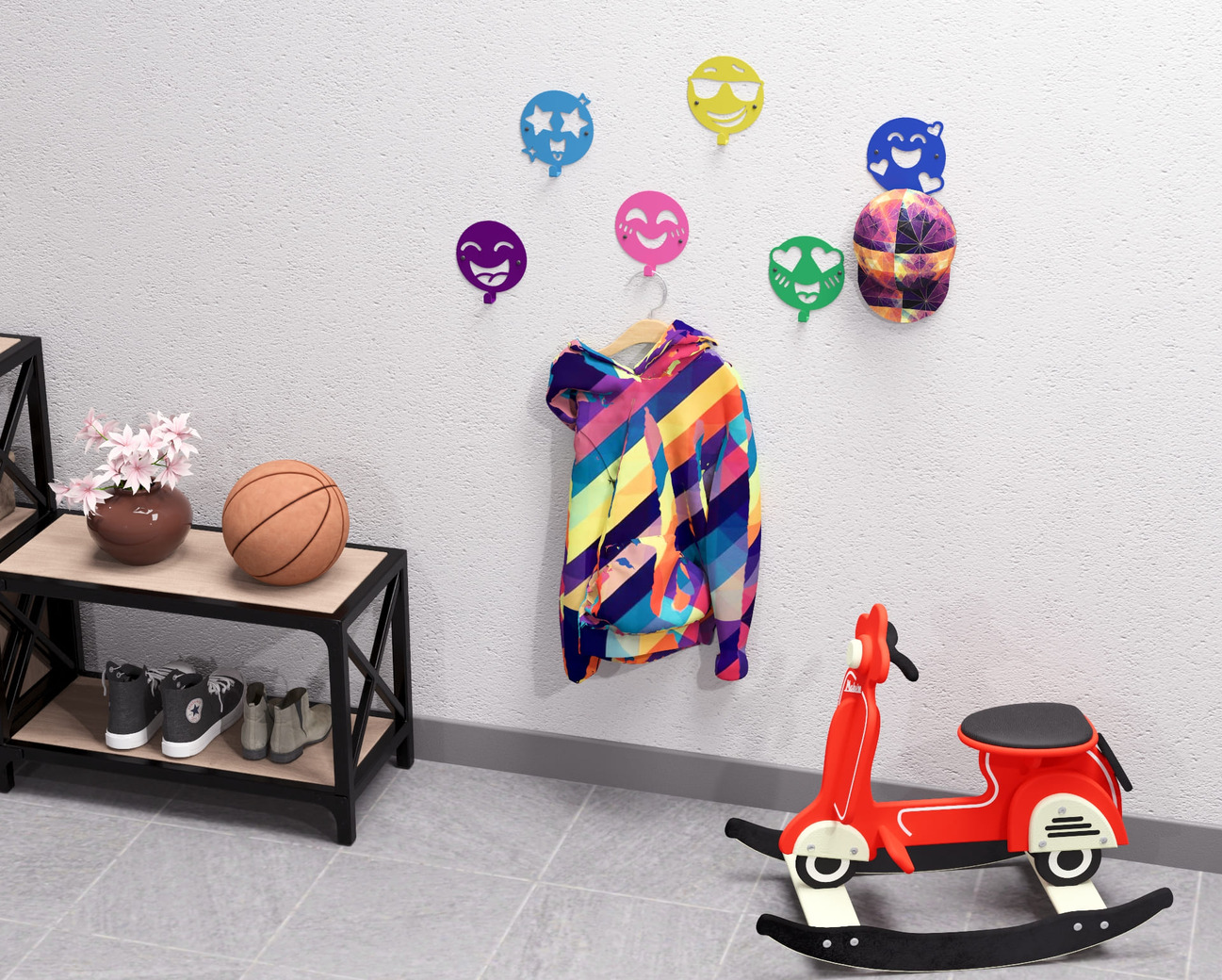 Emojis Coat Hooks. DXF, SVG files for plasma, laser cutting. Wall-mounted coat hooks. Фото 8