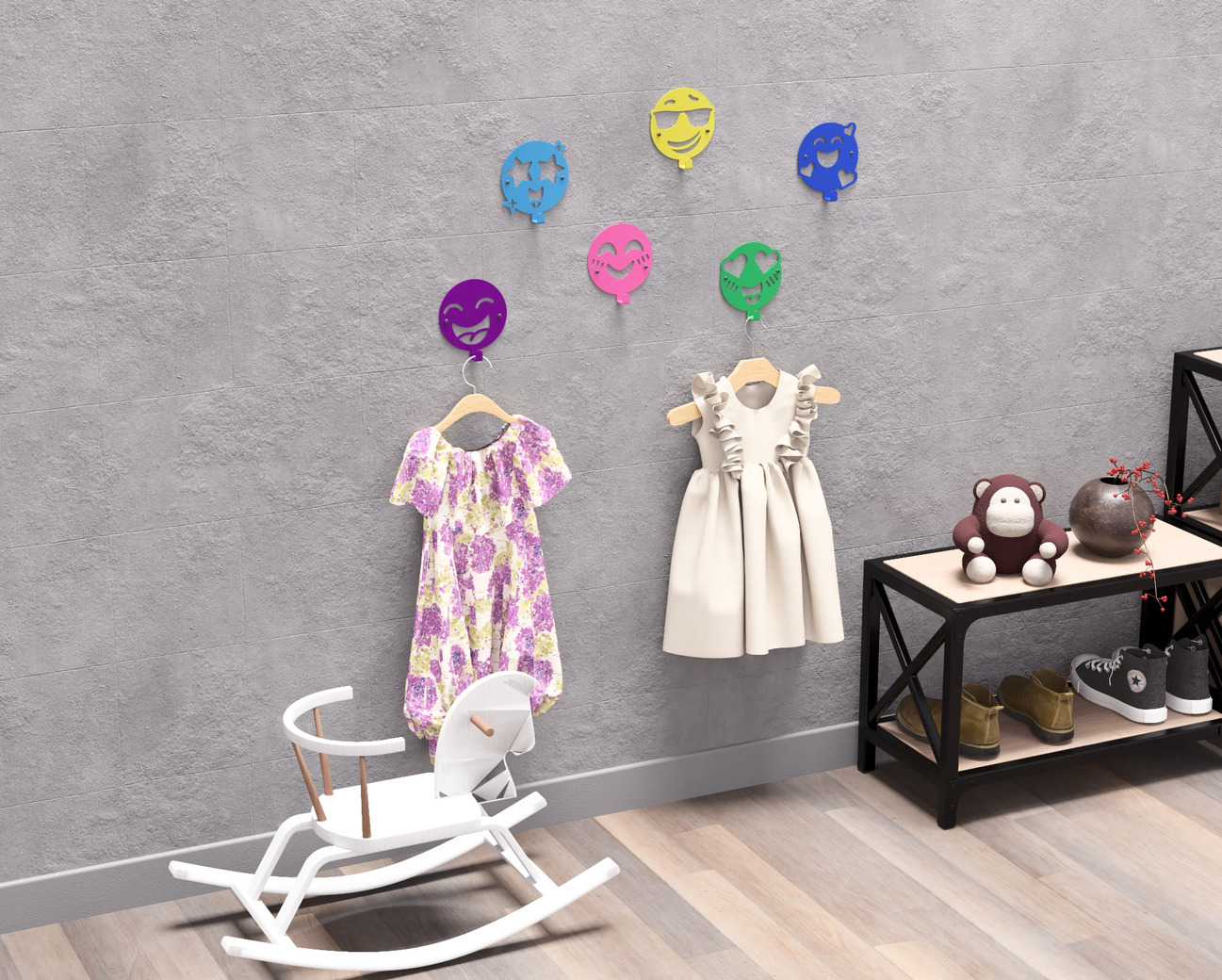 Emojis Coat Hooks. DXF, SVG files for plasma, laser cutting. Wall-mounted coat hooks. Фото 6