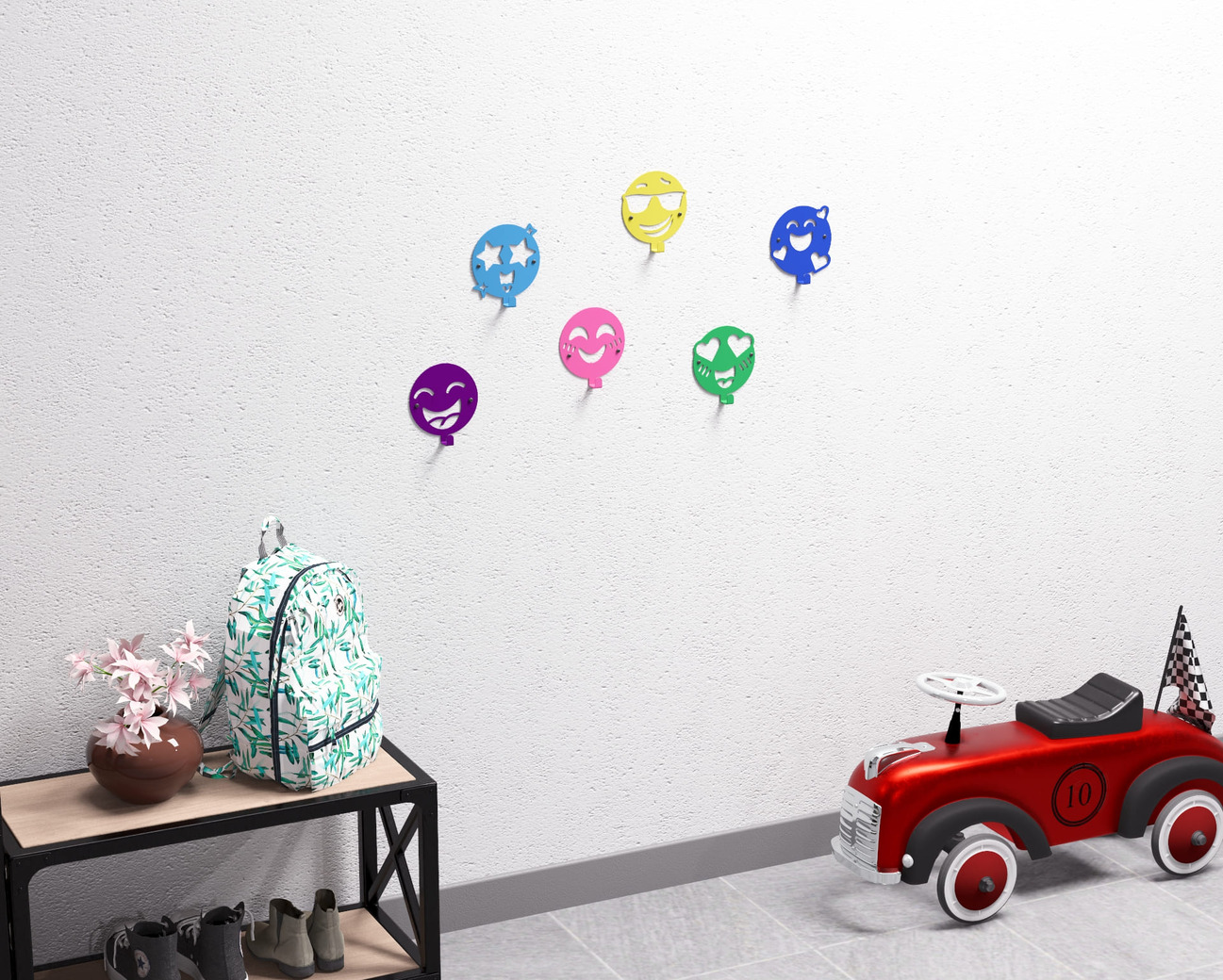 Emojis Coat Hooks. DXF, SVG files for plasma, laser cutting. Wall-mounted coat hooks. Фото 7