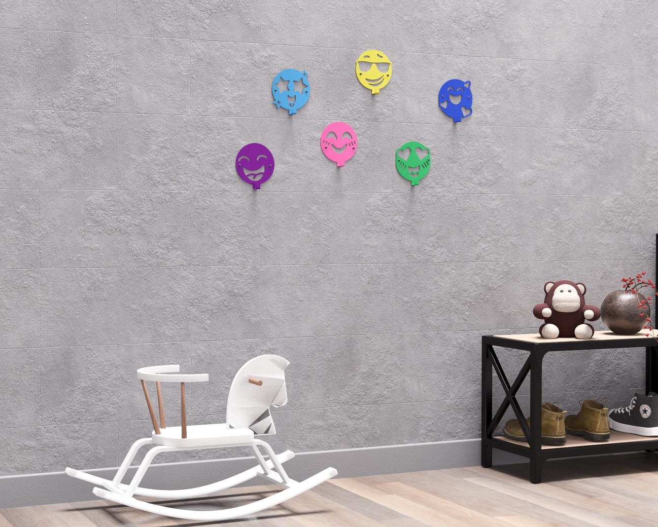 Emojis Coat Hooks. DXF, SVG files for plasma, laser cutting. Wall-mounted coat hooks. Фото 9