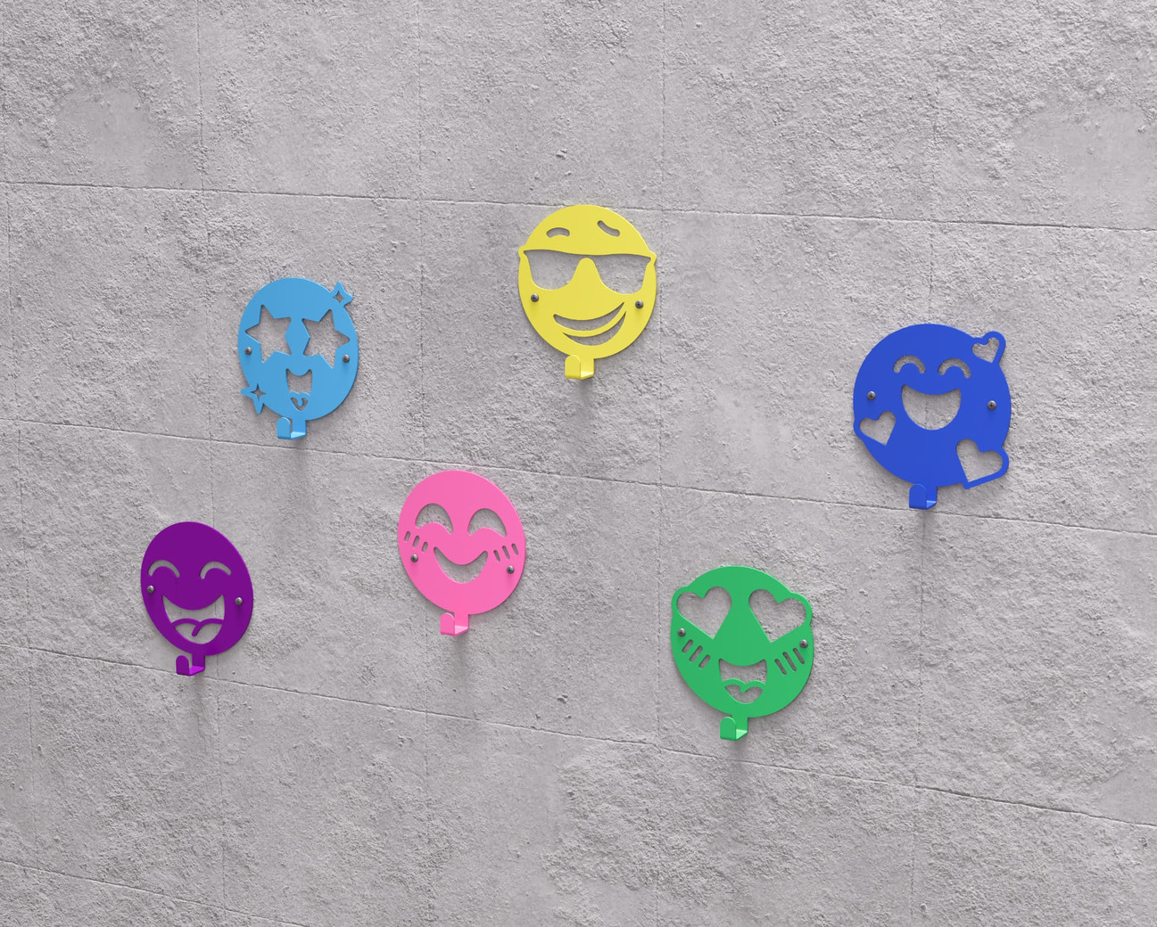 Emojis Coat Hooks. DXF, SVG files for plasma, laser cutting. Wall-mounted coat hooks. Фото 10