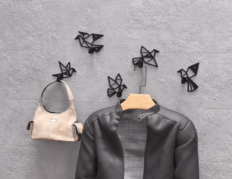 Origami Birds Coat Hooks. DXF, SVG files for plasma, laser cutting. Wall-mounted coat hooks