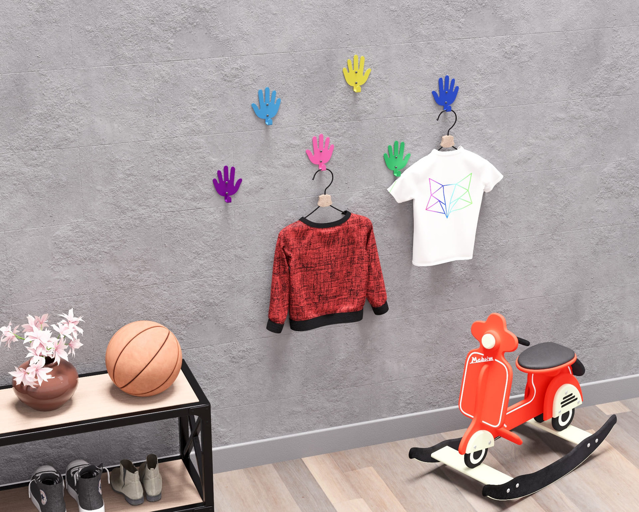 Palms Coat Hooks. DXF, SVG files for plasma, laser cutting. Wall-mounted coat hooks. Фото 4