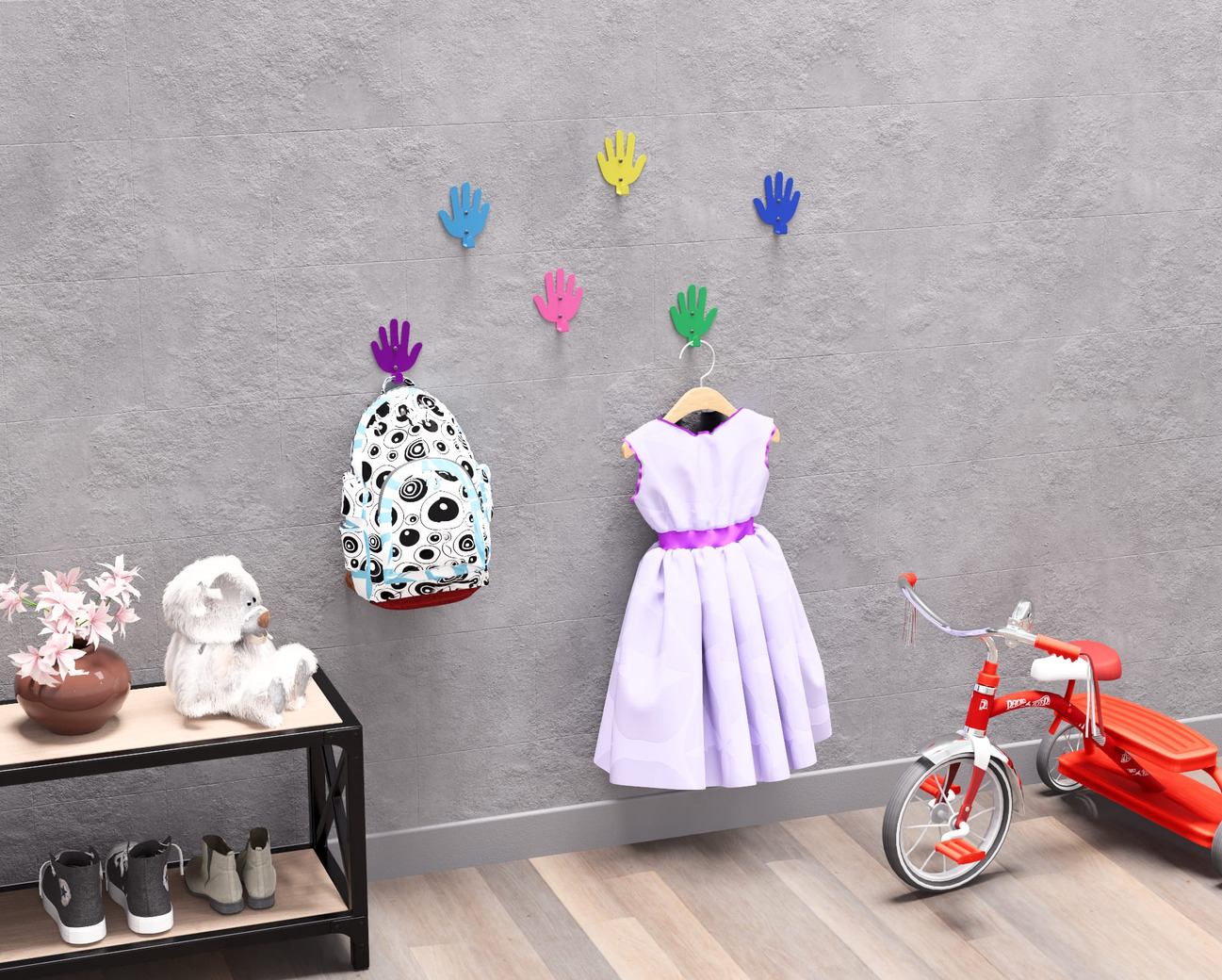 Palms Coat Hooks. DXF, SVG files for plasma, laser cutting. Wall-mounted coat hooks. Фото 3