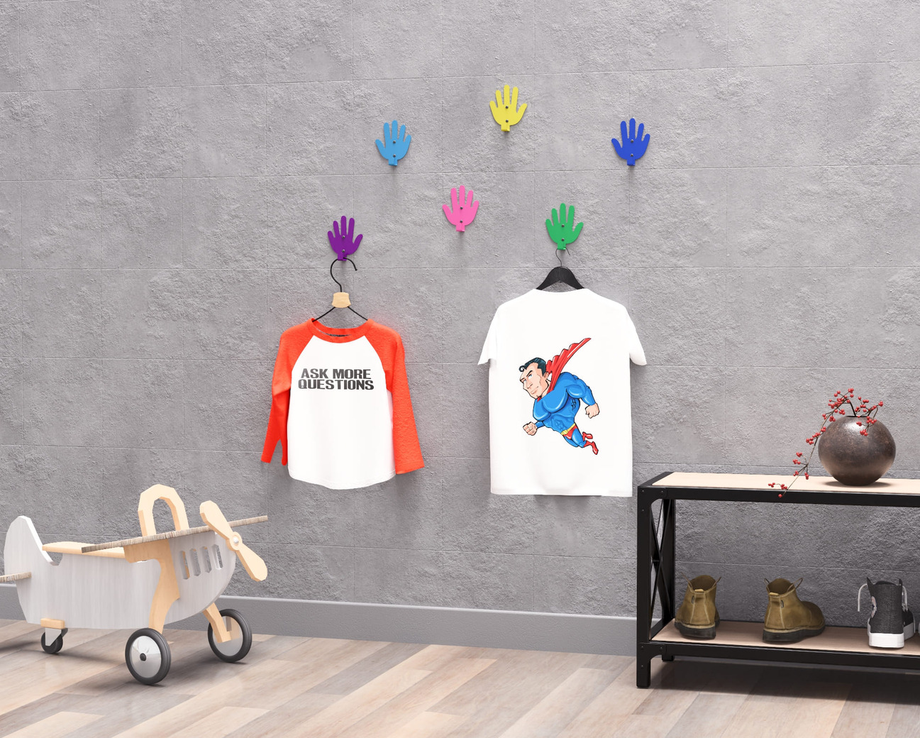 Palms Coat Hooks. DXF, SVG files for plasma, laser cutting. Wall-mounted coat hooks. Фото 5