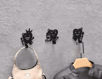 Teeth Coat Hooks. DXF, SVG files for plasma, laser cutting. Wall-mounted coat hooks