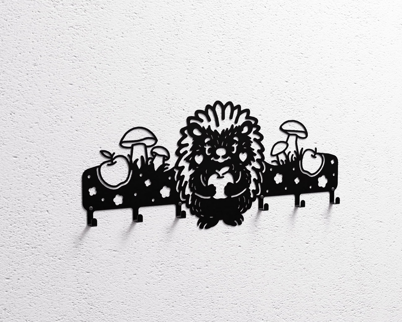 Hedgehog Kids’ Wall-Mounted Coat Rack. DXF, SVG files for plasma, laser cutting. Wall Mount Coat Rack. Фото 11