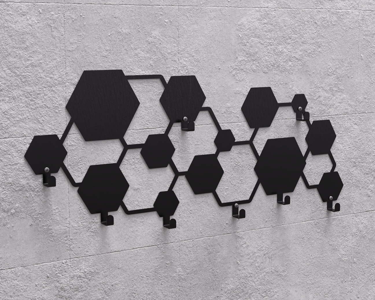Cuier de perete Abstracție model de hexagoane. Fișiere DXF, SVG pentru tăiere cu plasmă și laser. Cuier perete. Фото 10