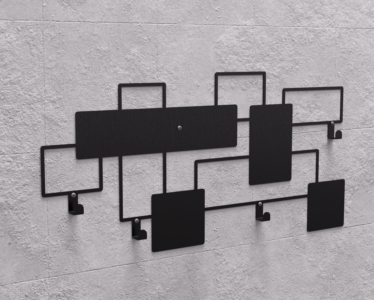Cuier de perete Abstracție model de dreptunghiuri. Fișiere DXF, SVG pentru tăiere cu plasmă și laser. Cuier perete. Фото 11