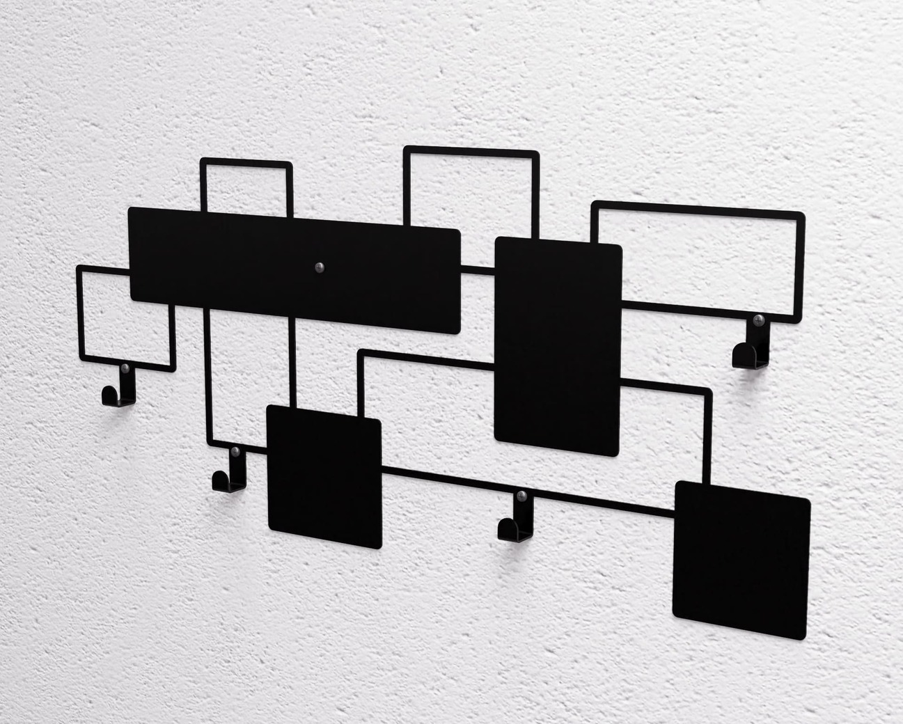 Cuier de perete Abstracție model de dreptunghiuri. Fișiere DXF, SVG pentru tăiere cu plasmă și laser. Cuier perete. Фото 9