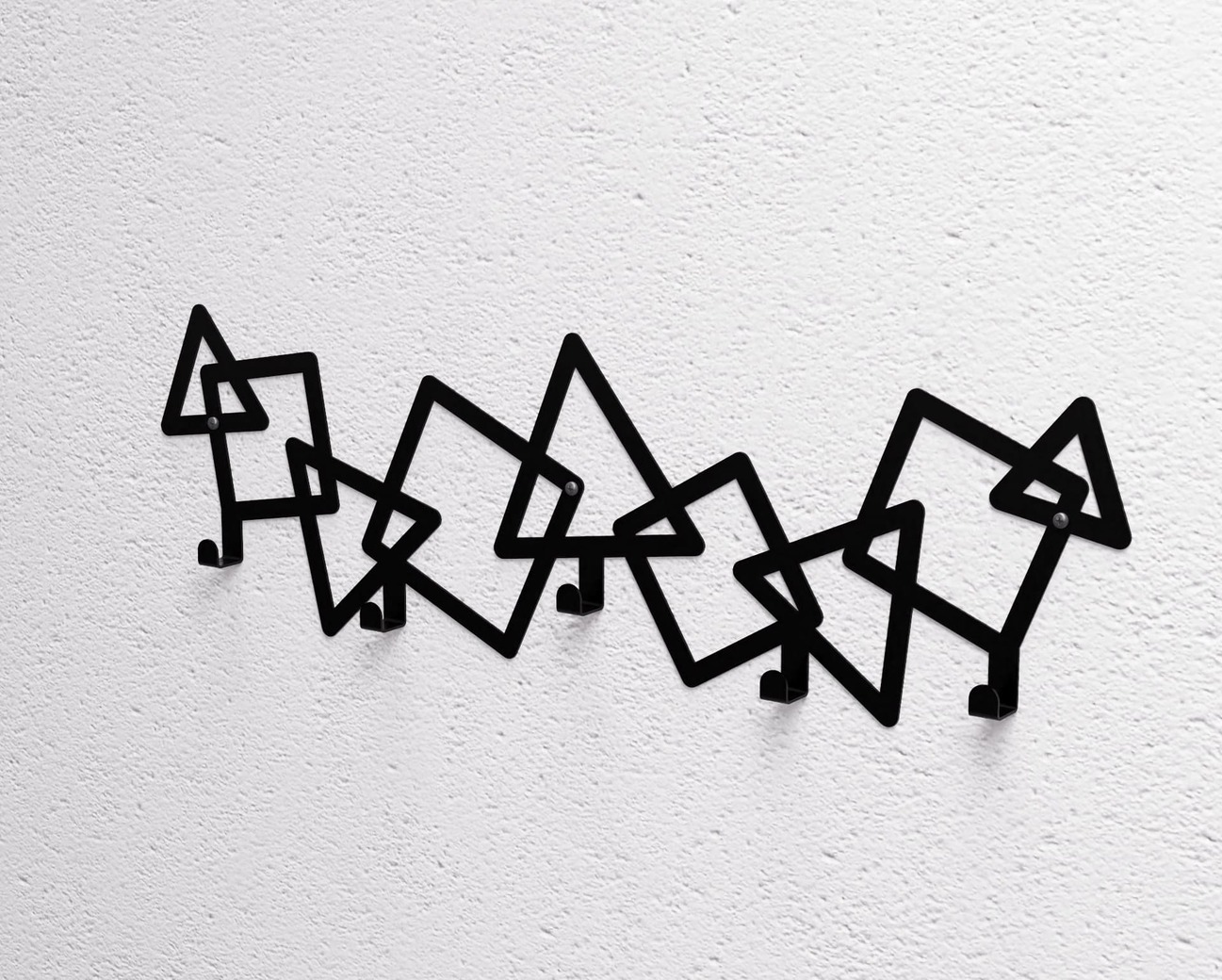 Abstract Triangles and Squares Pattern Wall-Mounted Coat Rack. DXF, SVG files for plasma, laser cutting. Wall Mount Coat Rack. Фото 11