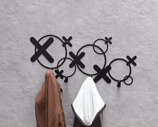 Abstract X and O Pattern Wall-Mounted Coat rack. Wall Mount Coat Rack ...