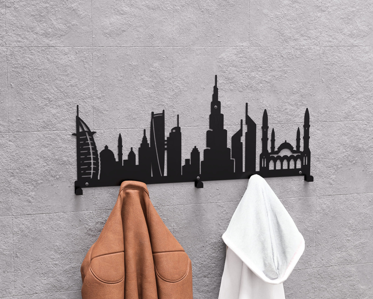 Dubai Wall-Mounted Coat Rack. DXF, SVG files for plasma, laser cutting. Wall Coatrack