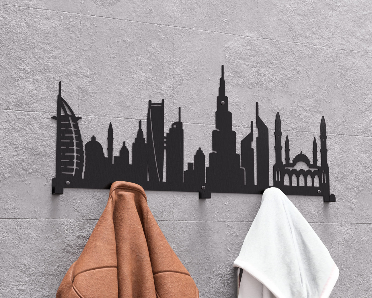 Dubai Wall-Mounted Coat Rack. DXF, SVG files for plasma, laser cutting. Wall Coatrack. Фото 3
