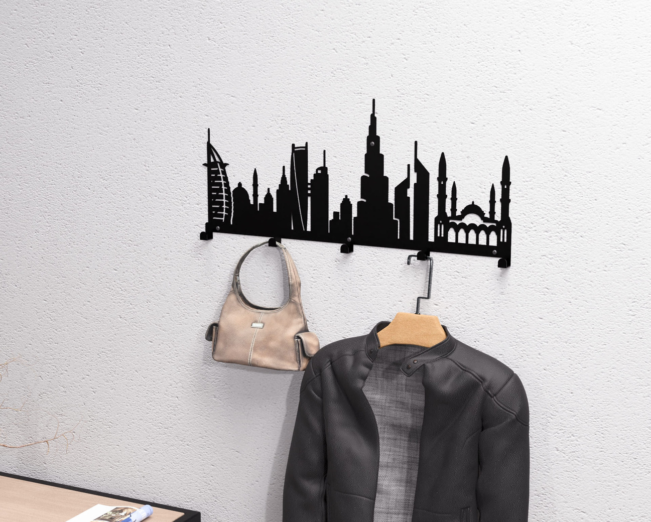 Dubai Wall-Mounted Coat Rack. DXF, SVG files for plasma, laser cutting. Wall Coatrack. Фото 2