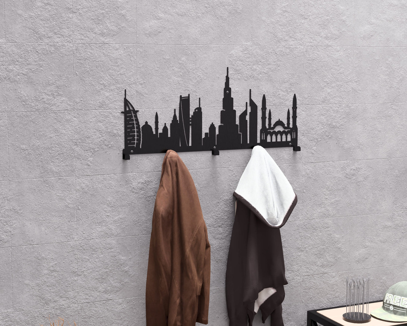 Dubai Wall-Mounted Coat Rack. DXF, SVG files for plasma, laser cutting. Wall Coatrack. Фото 4